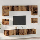 Tv-meubelset wandmontage 100x30x30 cm oud hout