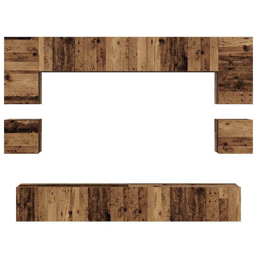 Tv-meubelset 8 pcs Oud hout 100 x 30 x 30 cm Bewerkt hout