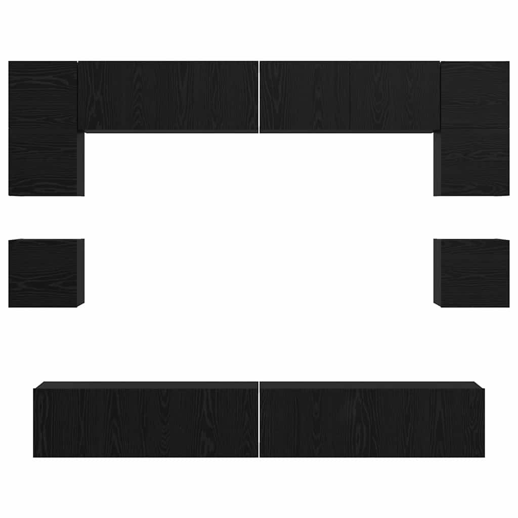 Tv-Meubelset Wandgemonteerd 8 Pcs Bewerkt Hout 100 cm