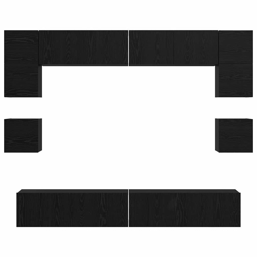 Tv-Meubelset Wandgemonteerd 8 Pcs Bewerkt Hout 100 cm