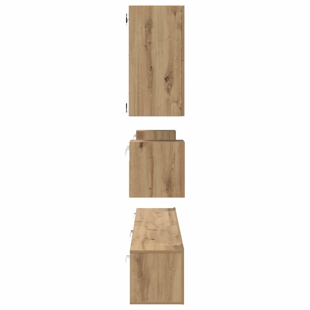 Tv-Meubelset Wandgemonteerd 8 Pcs Artisan Eiken Bewerkt Hout 100 cm