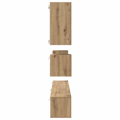 Tv-Meubelset Wandgemonteerd 8 Pcs Artisan Eiken Bewerkt Hout 100 cm