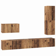 Tv-meubelset 4 pcs Oud hout 30.5 x 30 x 110 cm Bewerkt hout