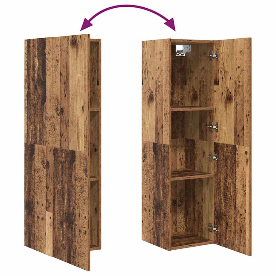 Tv-meubelset 4 pcs Oud hout 30.5 x 30 x 110 cm Bewerkt hout