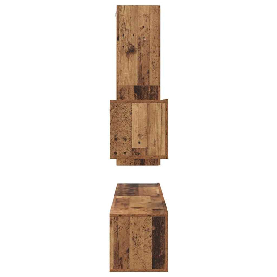 Tv-meubelset 4 pcs Oud hout 30.5 x 30 x 110 cm Bewerkt hout