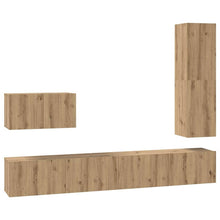 Tv-meubelset 4 pcs artisanaal eikenkleurig 30.5 x 30 x 110 cm