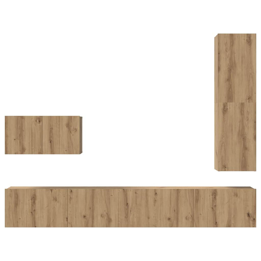 Tv-meubelset 4 pcs artisanaal eikenkleurig 30.5 x 30 x 110 cm