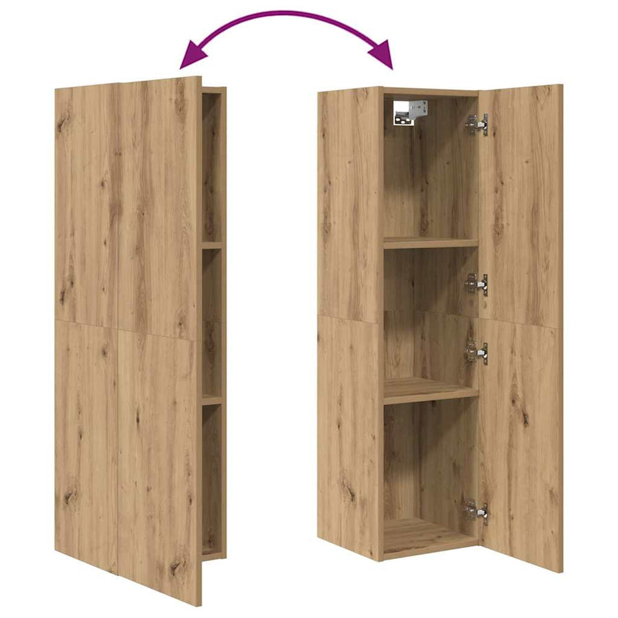 Tv-meubelset 4 pcs artisanaal eikenkleurig 30.5 x 30 x 110 cm