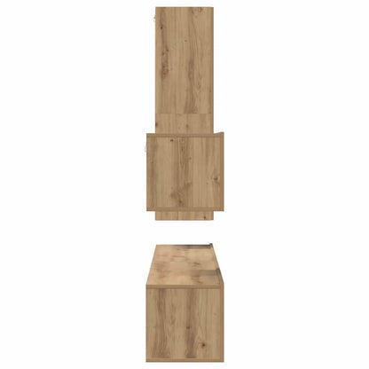 Tv-meubelset 4 pcs artisanaal eikenkleurig 30.5 x 30 x 110 cm