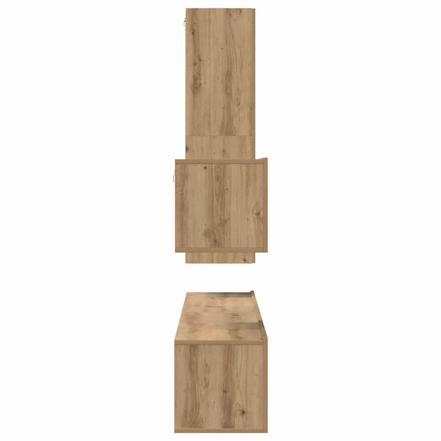 Tv-meubelset 4 pcs artisanaal eikenkleurig 30.5 x 30 x 110 cm