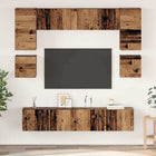 Tv-meubelset wandmontage bewerkt hout 80x30x30 cm