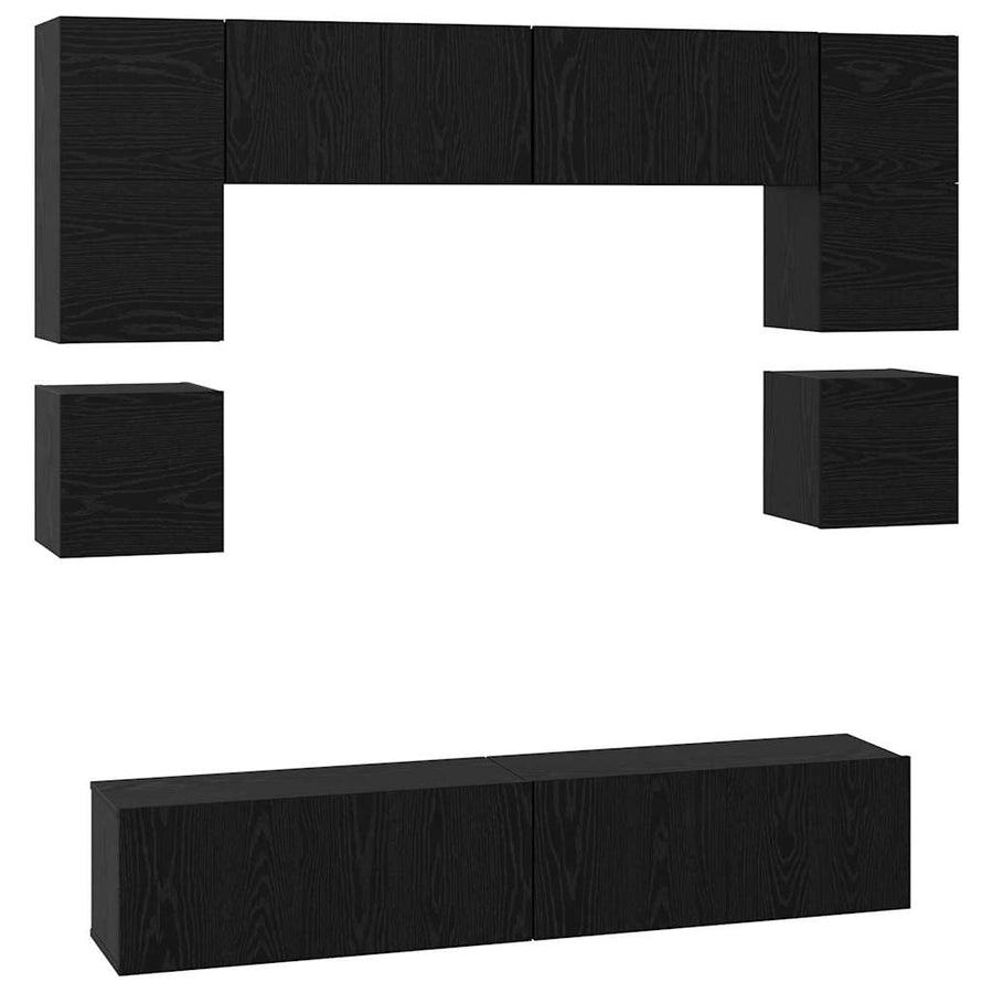 Tv-Meubelset Wandgemonteerd 8 Pcs Bewerkt Hout 80 cm