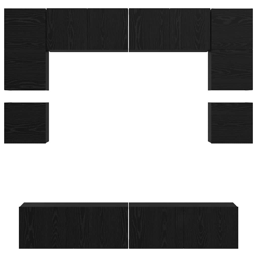 Tv-Meubelset Wandgemonteerd 8 Pcs Bewerkt Hout 80 cm