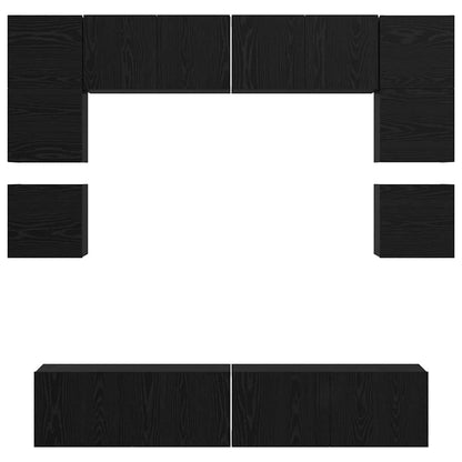 Tv-Meubelset Wandgemonteerd 8 Pcs Bewerkt Hout 80 cm