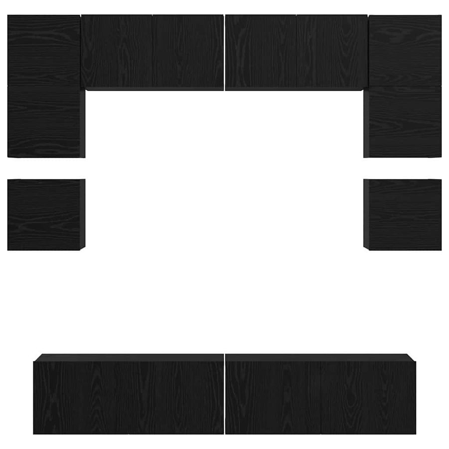 Tv-Meubelset Wandgemonteerd 8 Pcs Bewerkt Hout 80 cm