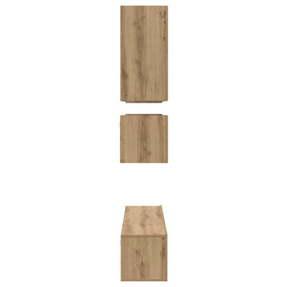 Tv-Meubelset Wandgemonteerd 8 Pcs Artisan Eiken Bewerkt Hout 80 cm