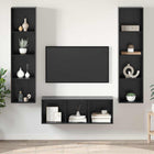 Tv-meubelset 3 stuks zwart eiken 142.5 cm