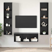 Tv-meubelset 3 stuks zwart eiken 142.5 cm