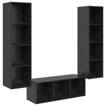 TV-kast set 3 pcs Zwart eiken 37 x 37 x 142.5 cm Bewerkt hout
