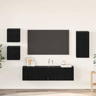 Tv-meubelset 160x30x30,5 cm bewerkt hout zwart