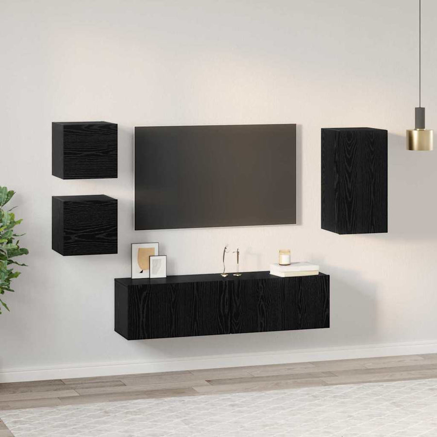 Tv-Meubelset 5 Pcs 160 X 30 X 30,5 Cm Bewerkt Hout 60 cm