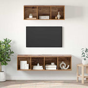 Tv-meubelset 2 stuks bewerkt hout 37x37x142,5 cm
