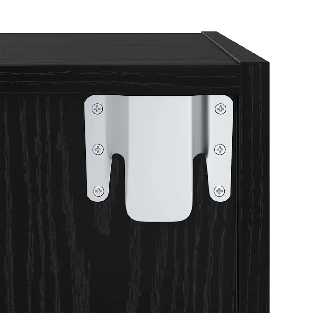 TV-kast set 2 pcs Zwart eiken 37 x 37 x 142.5 cm Bewerkt hout