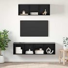 Tv-meubel 2 stuks zwart eiken 37x37x142.5 cm