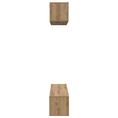 TV-kast set Wandgemonteerd Anders met opslag met de deur 4 pcs artisanaal eikenkleurig