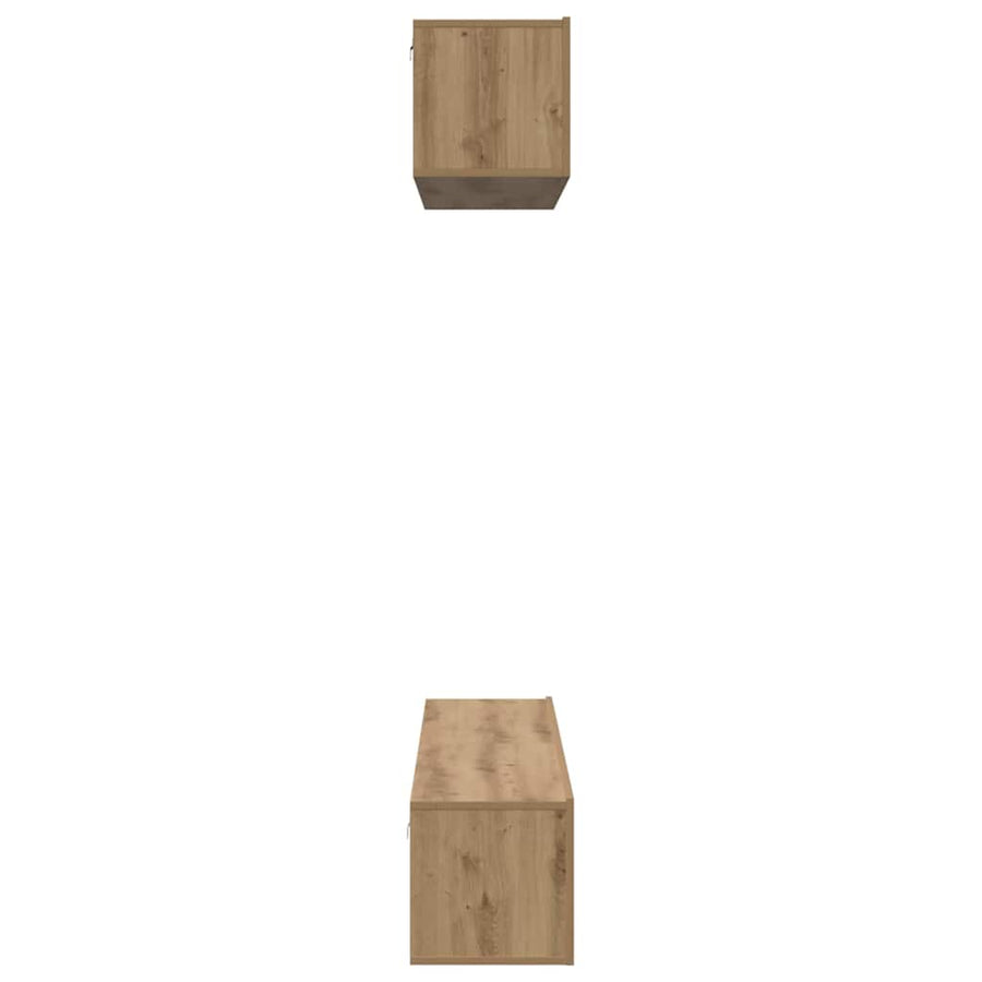 TV-kast set Wandgemonteerd Anders met opslag met de deur 4 pcs artisanaal eikenkleurig