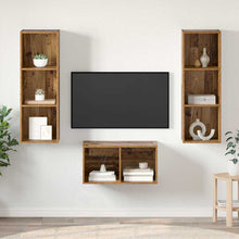 TV-kast set met plank Oud hout 37 x 37 x 107 cm Bewerkt hout