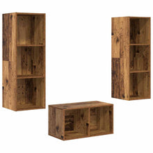 TV-kast set met plank Oud hout 37 x 37 x 107 cm Bewerkt hout