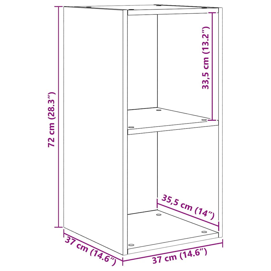 TV-kast set met plank Oud hout 37 x 37 x 107 cm Bewerkt hout