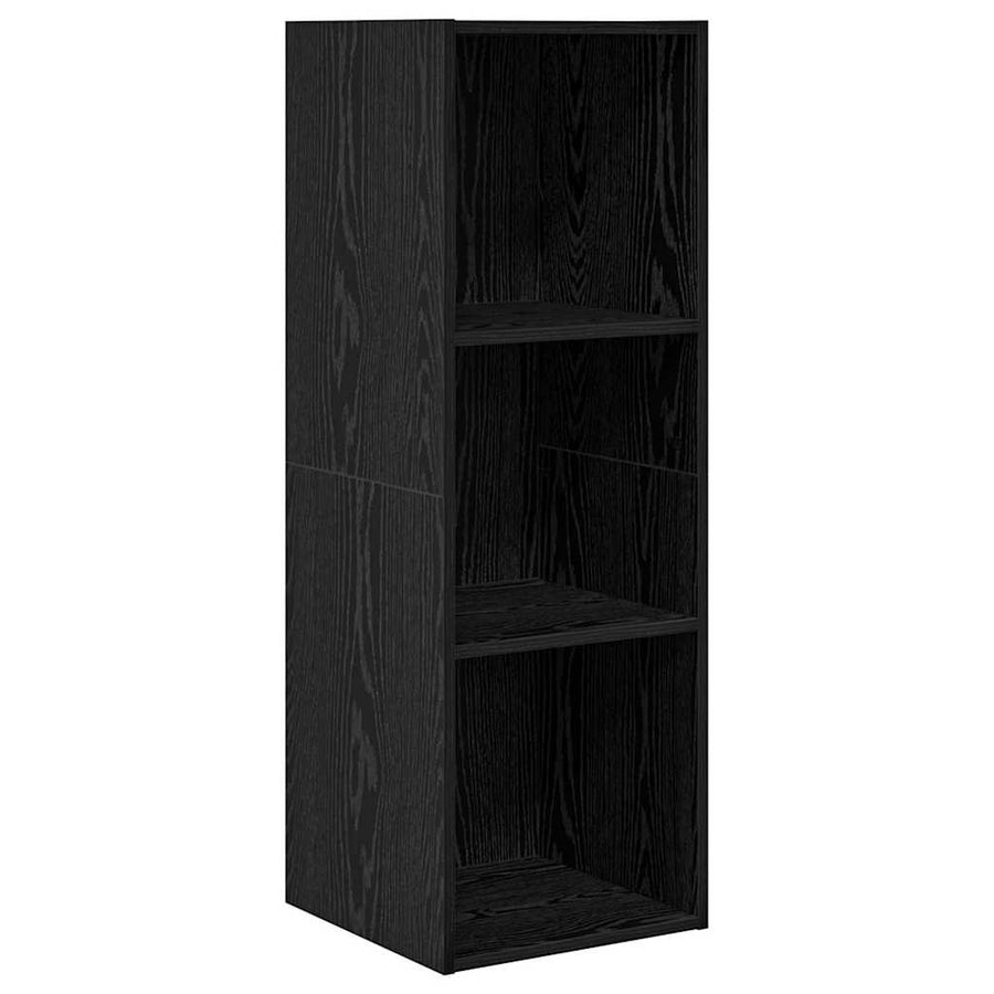 TV-kast set met plank Zwart eiken 37 x 37 x 107 cm Bewerkt hout