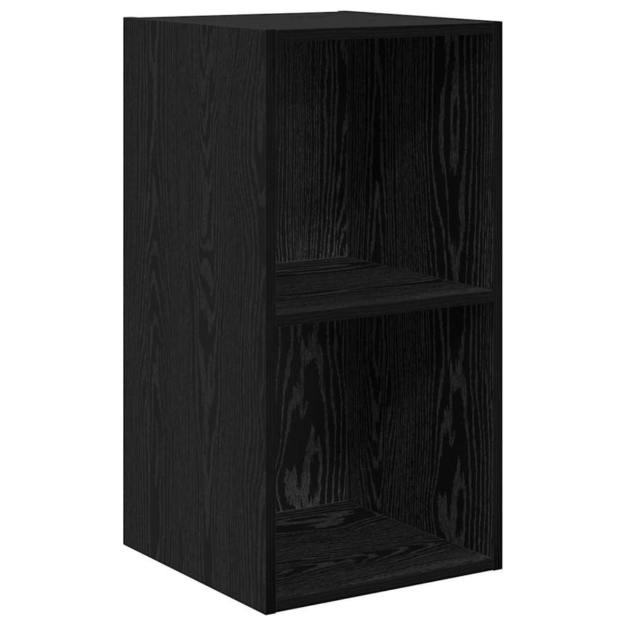 TV-kast set met plank Zwart eiken 37 x 37 x 107 cm Bewerkt hout