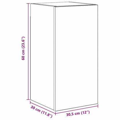 Tv-meubelset met plank Wandgemonteerd met opslag met de deur 4 pcs Oud hout 60 x 30 x 30 cm