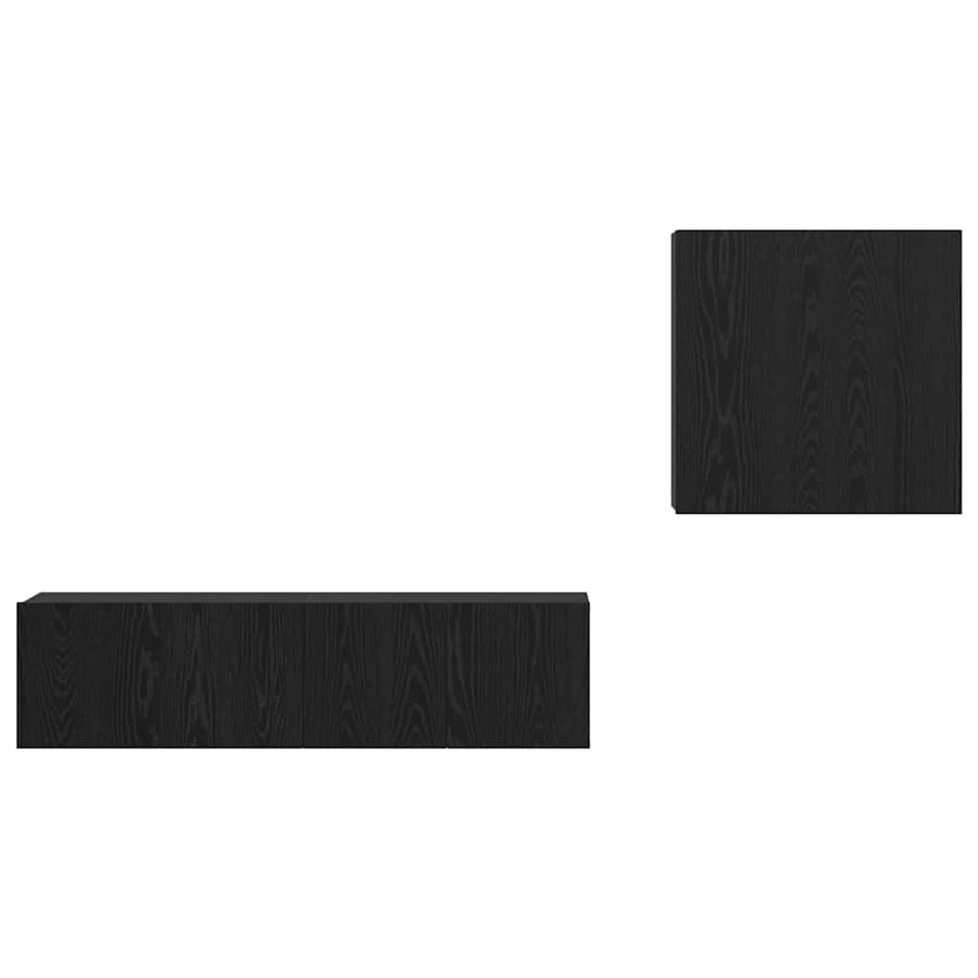 TV-kast set met plank met opslag met de deur 4 pcs Zwart eiken 120 x 30 x 30 cm