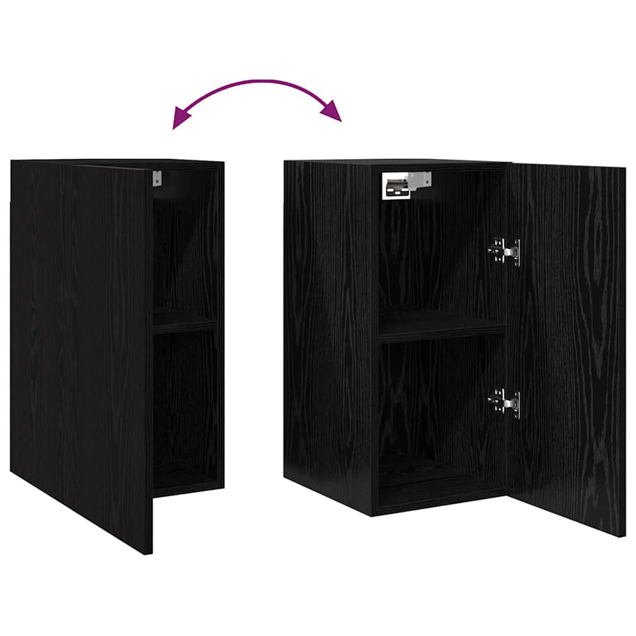 TV-kast set met plank met opslag met de deur 4 pcs Zwart eiken 120 x 30 x 30 cm