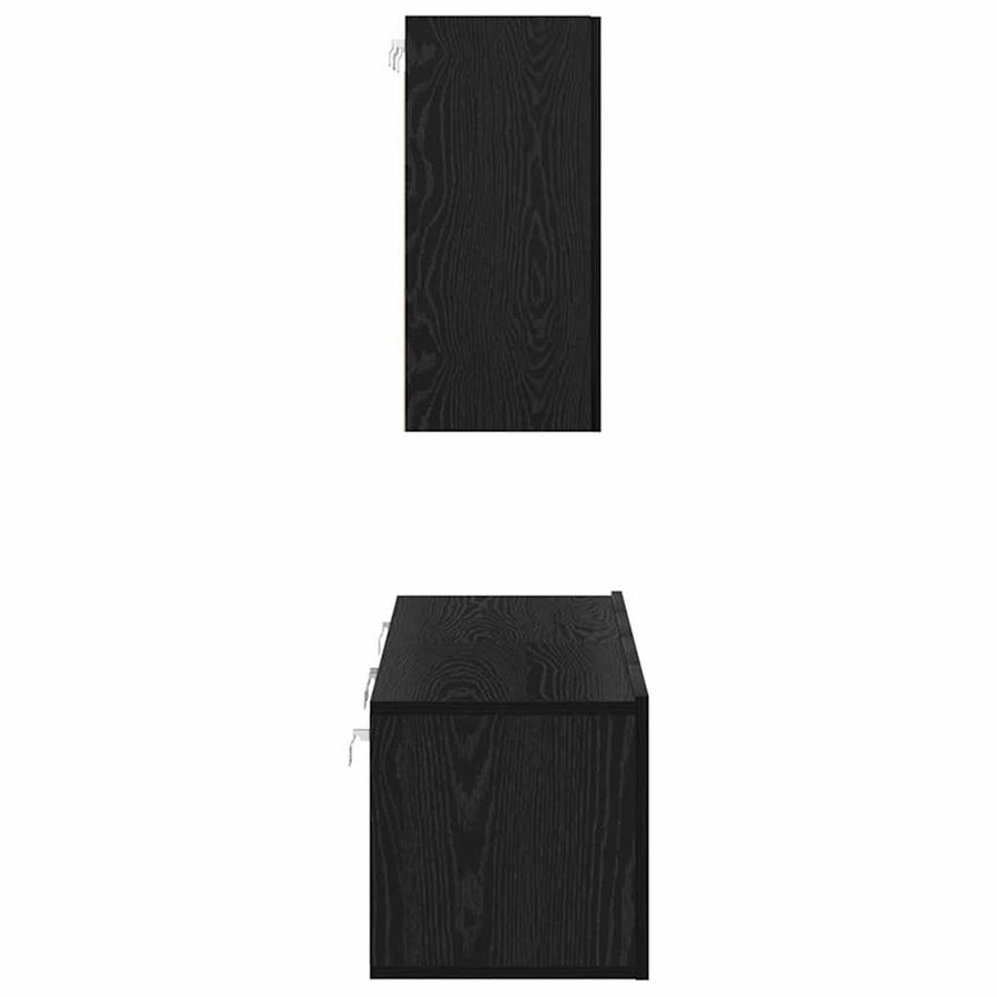 TV-kast set met plank met opslag met de deur 4 pcs Zwart eiken 120 x 30 x 30 cm