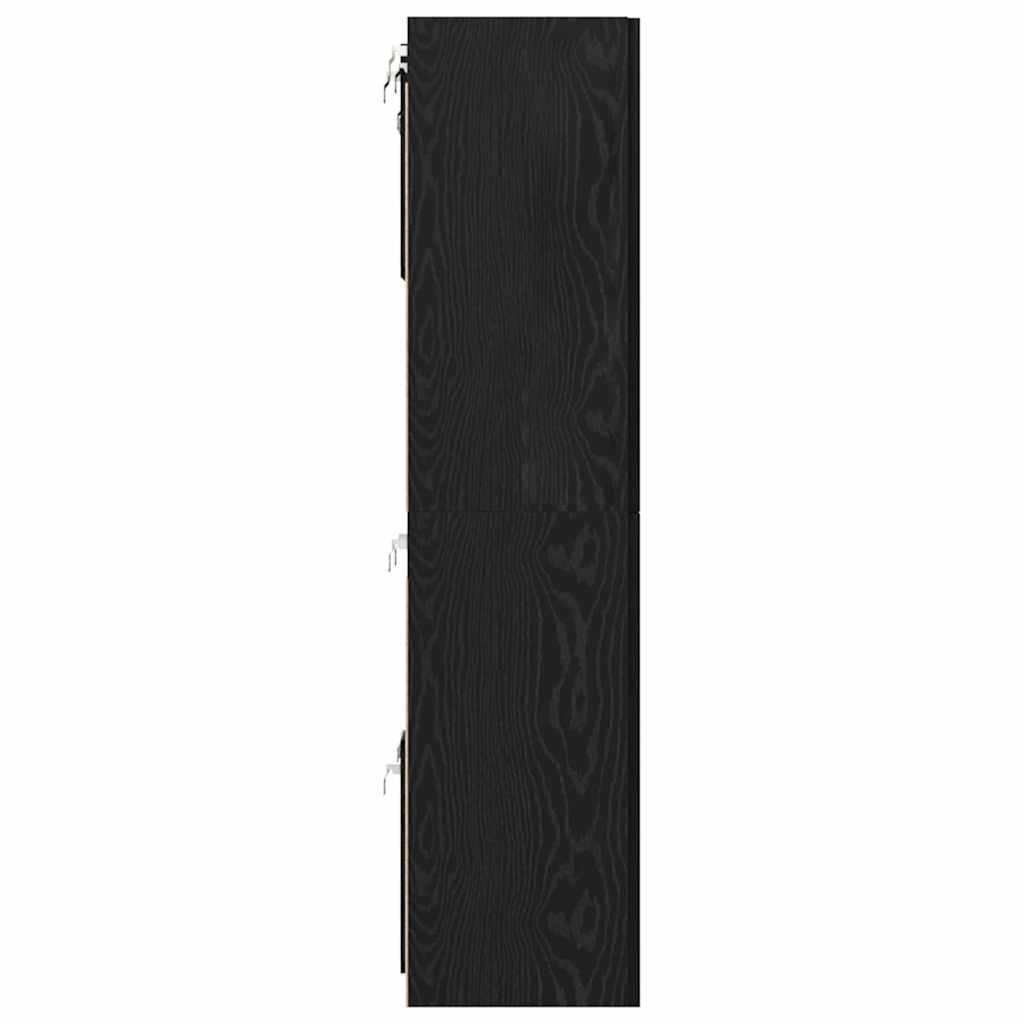 Tv-meubelset 8 pcs Zwart eiken 181 x 30 x 120 cm Bewerkt hout