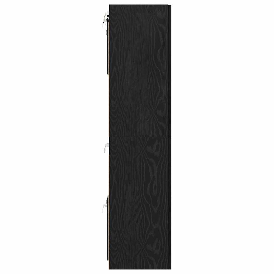 Tv-meubelset 8 pcs Zwart eiken 181 x 30 x 120 cm Bewerkt hout