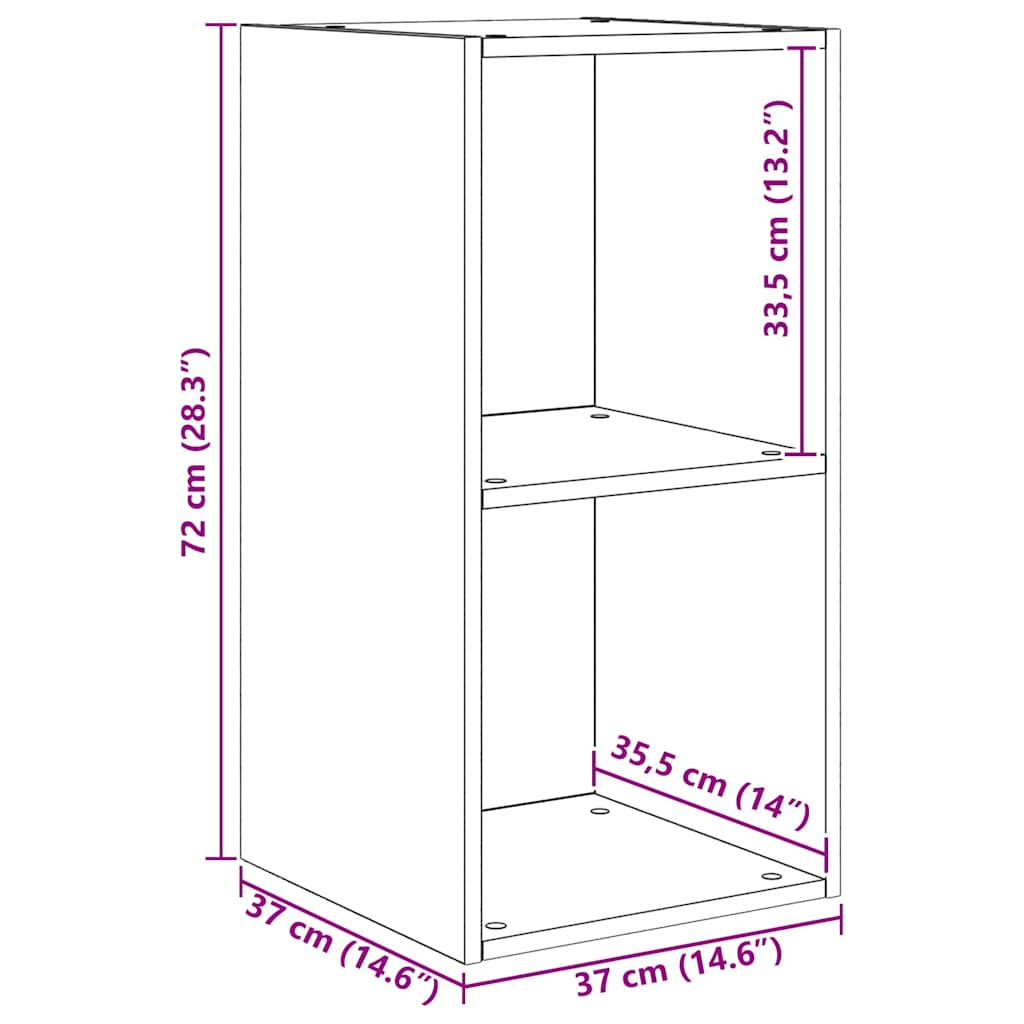 TV-kast set 3 pcs Zwart eiken 37 x 37 x 107 cm Bewerkt hout