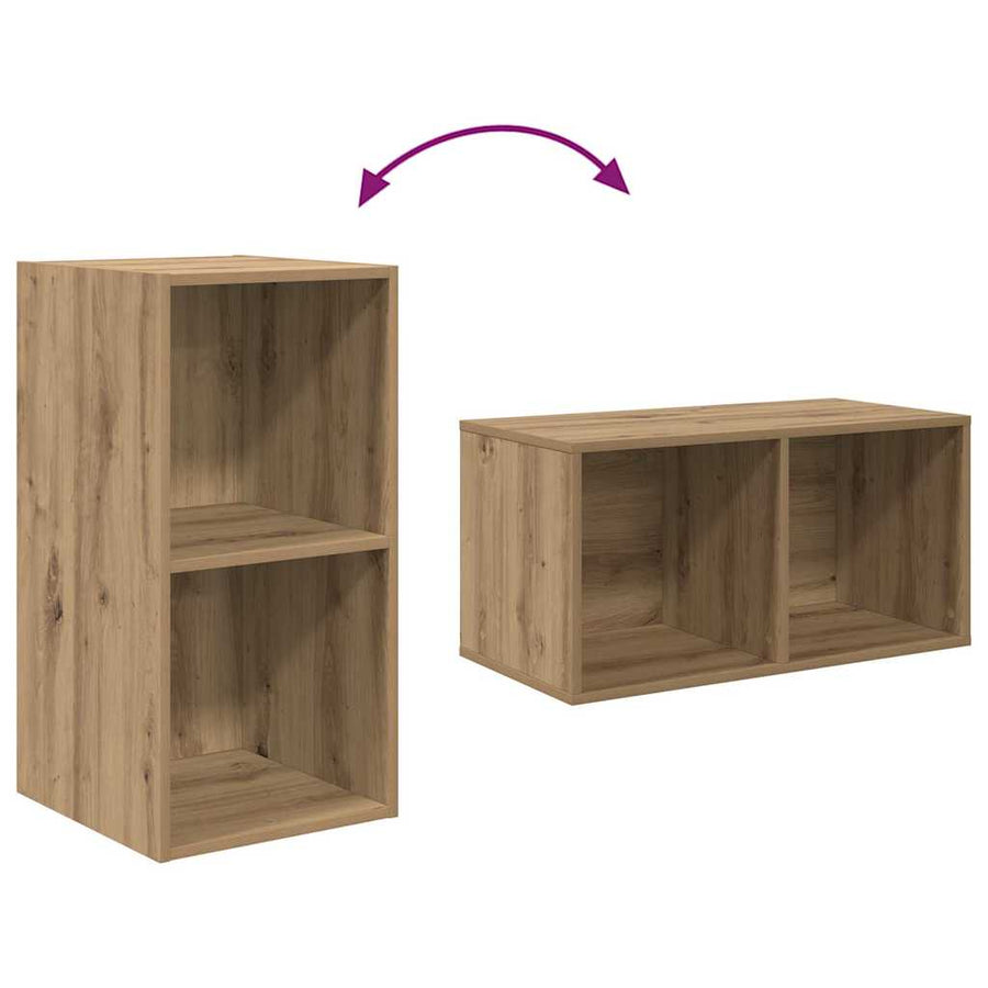 TV-kast set 3 pcs artisanaal eikenkleurig 37 x 37 x 107 cm