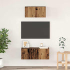 Tv-meubelset 2 stuks 80x30x30 cm bewerkt hout