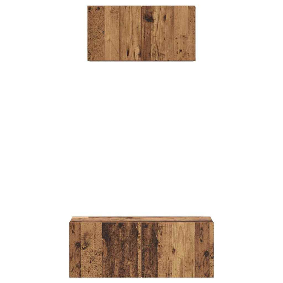 TV-kast set 2 pcs Oud hout 80 x 30 x 30 cm Bewerkt hout