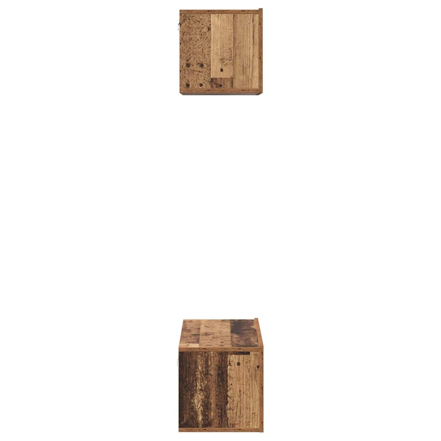 TV-kast set 2 pcs Oud hout 80 x 30 x 30 cm Bewerkt hout
