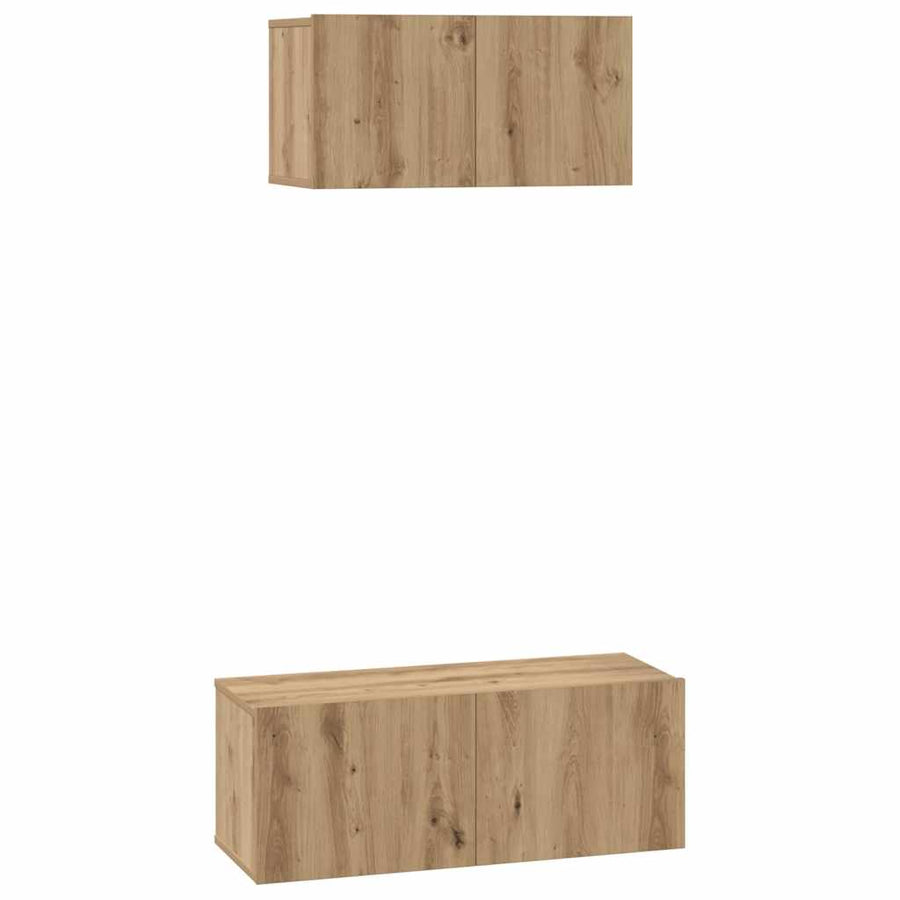 TV-kast set 2 pcs artisanaal eikenkleurig 80 x 30 x 30 cm