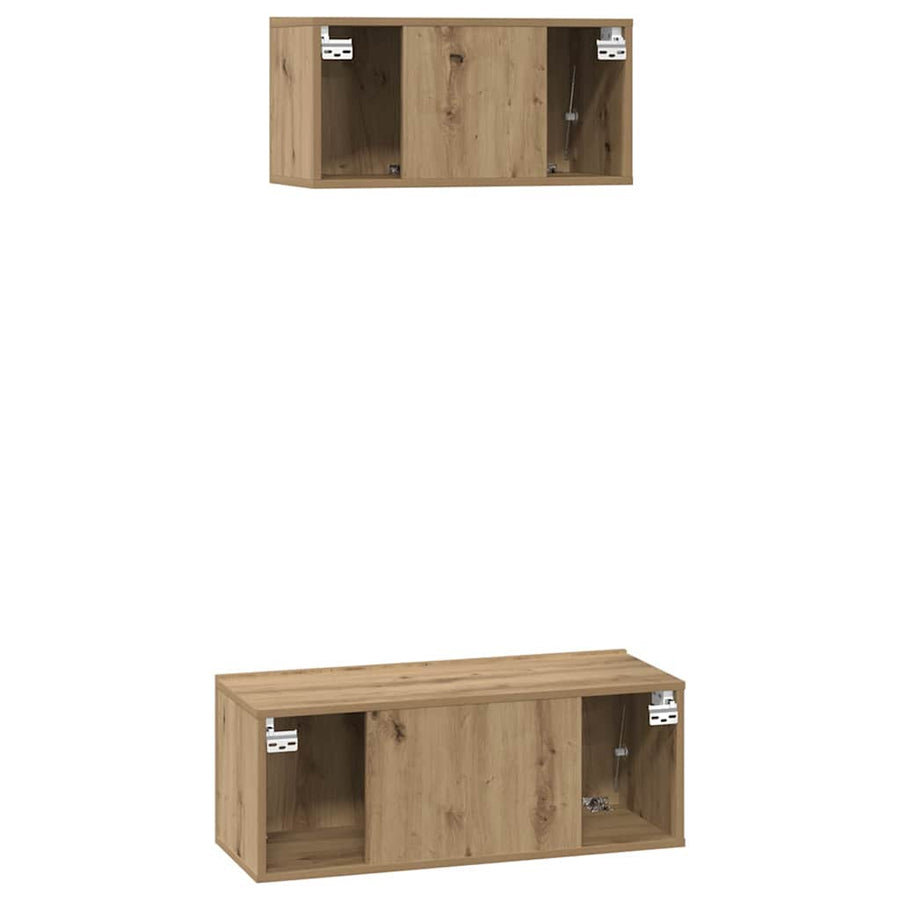 TV-kast set 2 pcs artisanaal eikenkleurig 80 x 30 x 30 cm