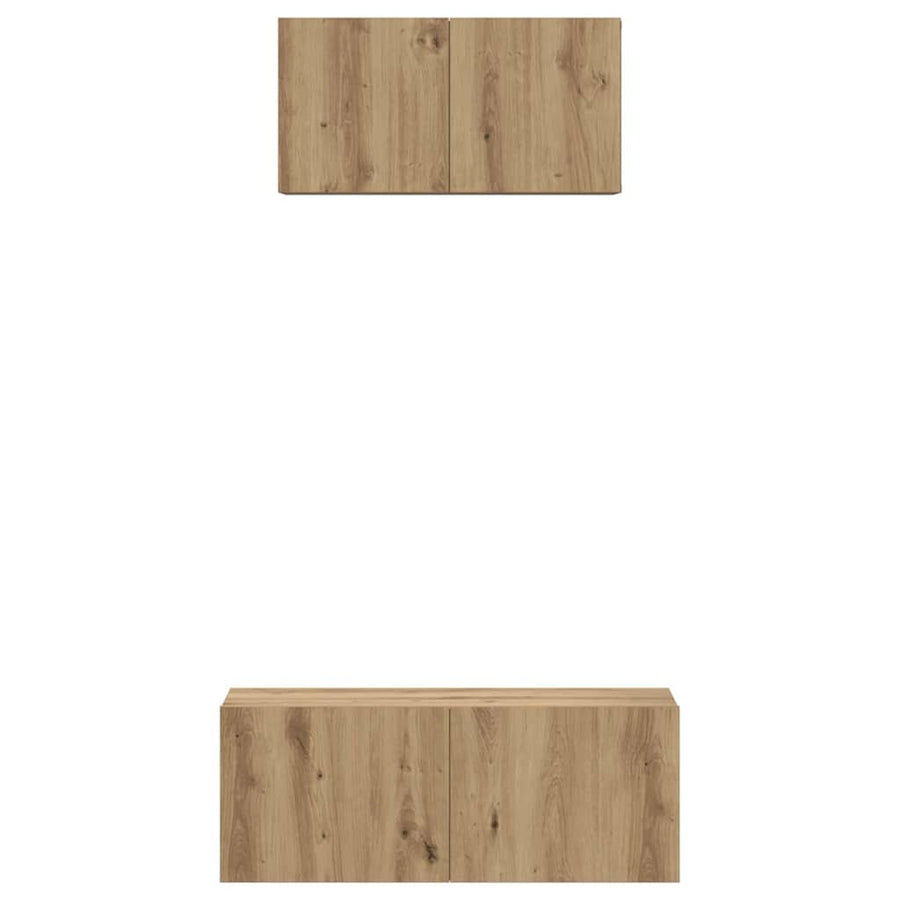 TV-kast set 2 pcs artisanaal eikenkleurig 80 x 30 x 30 cm