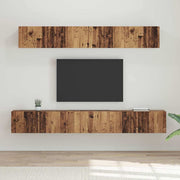 Tv-meubelset 5 stuks oud hout bewerkt hout